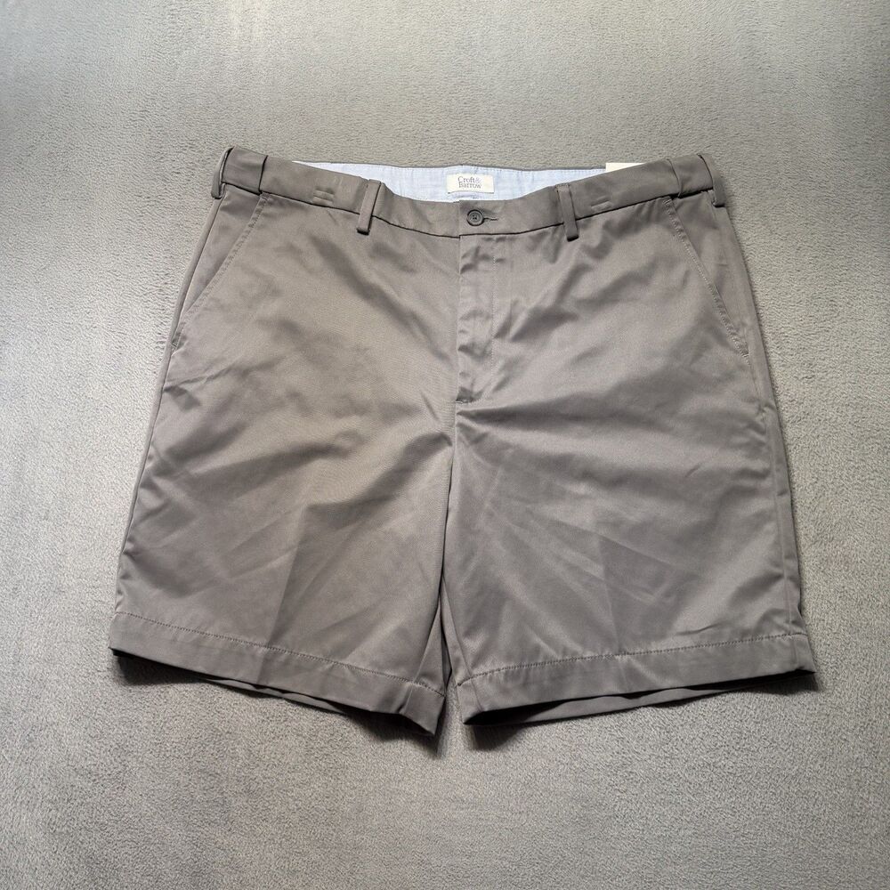 Croft & Barrow Mens 42 Quick Dry Flat Front Shorts Gray 8.5” Inseam Wicking NWT